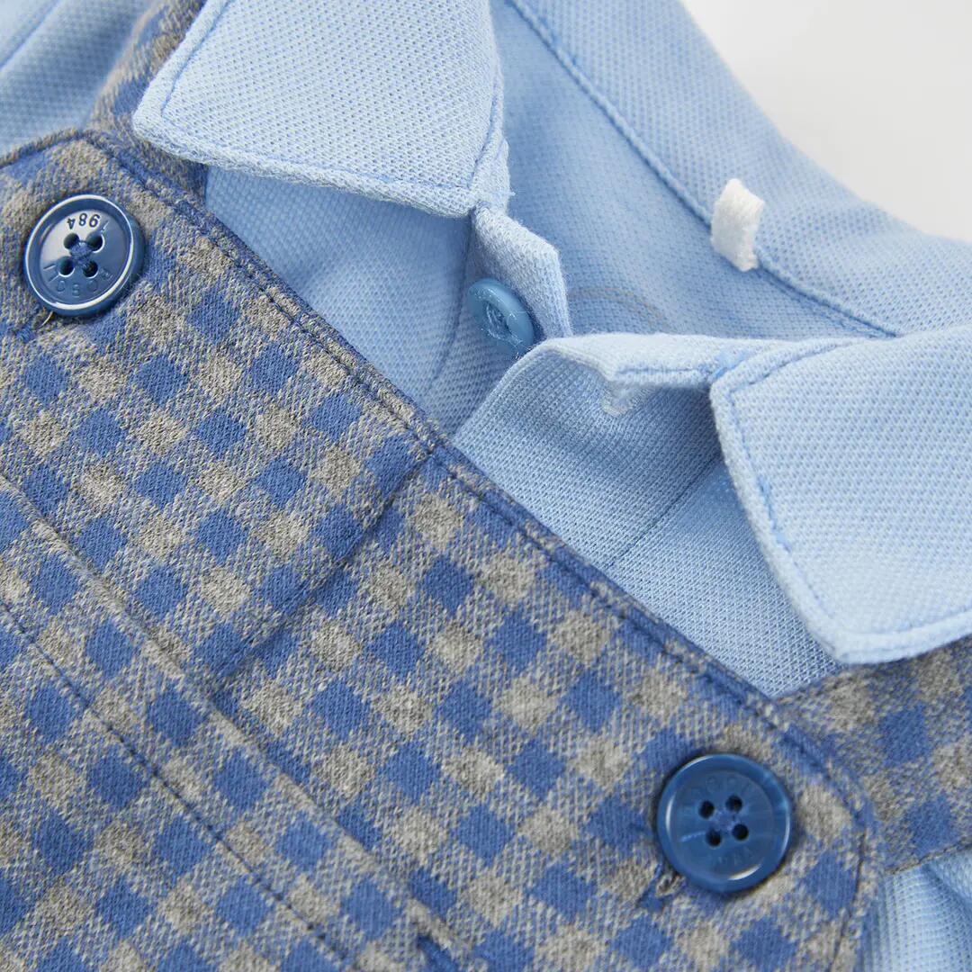 Conjunto punto bebé niño azul a cuadros 7/7