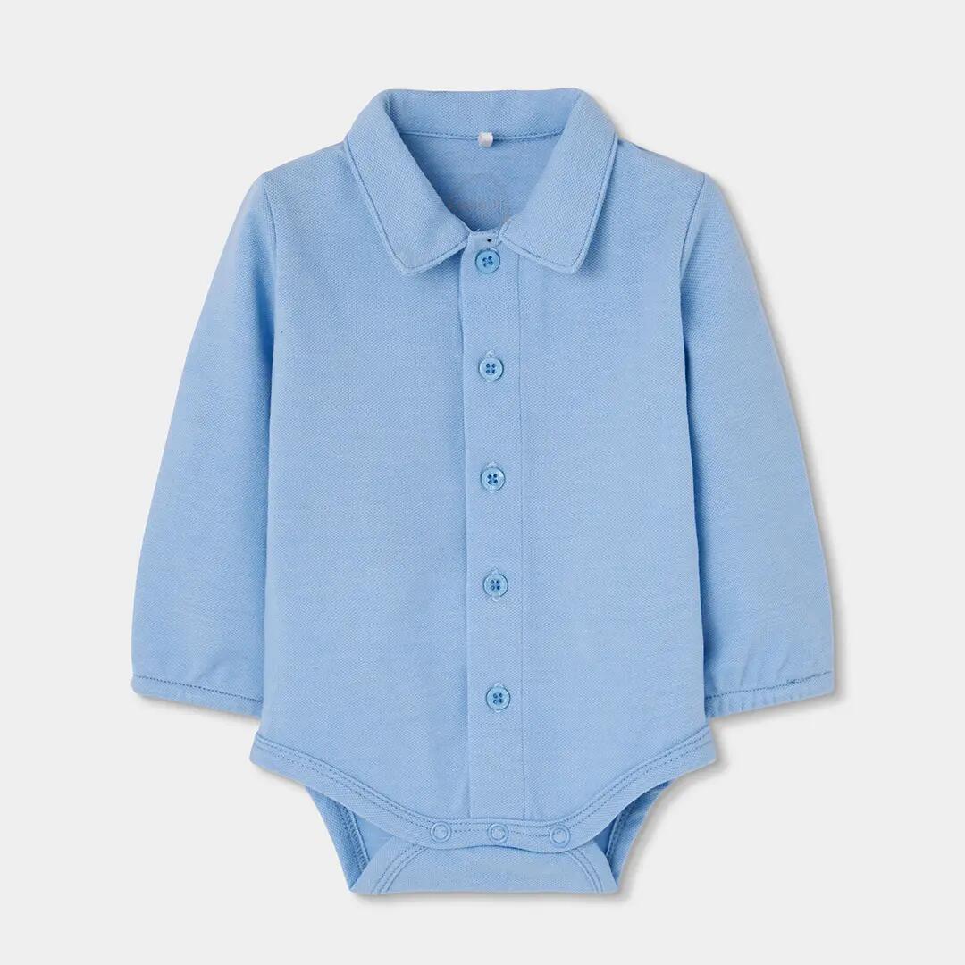 Conjunto punto bebé niño azul a cuadros 3/7