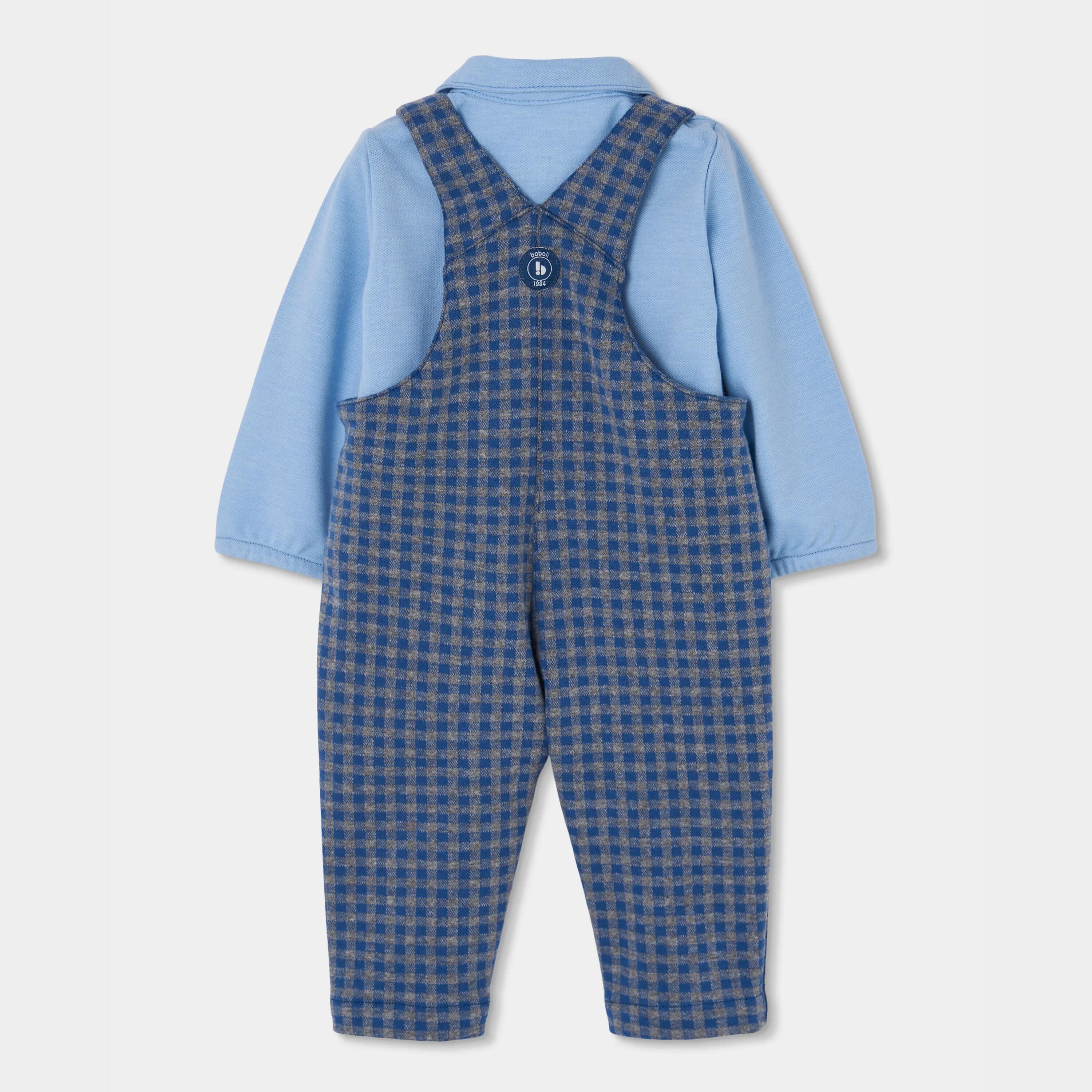 Conjunto punto bebé niño azul a cuadros 2/7