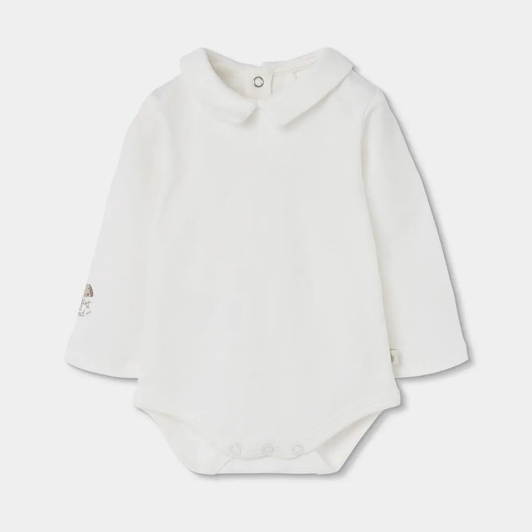 Conjunto punto bebé niño beige con perrito 3/7