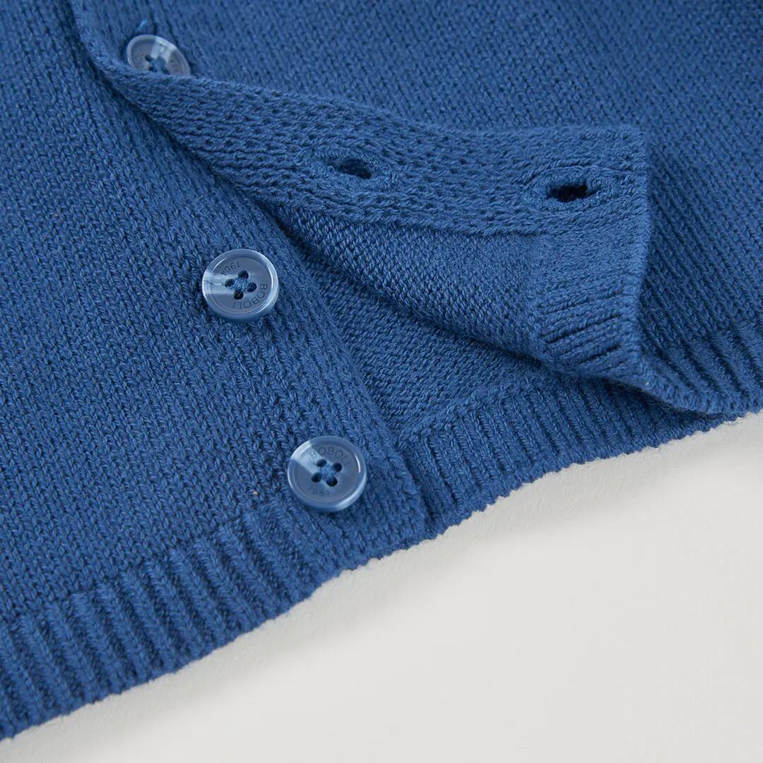 Chaqueta punto bebé azul con botones 4/4