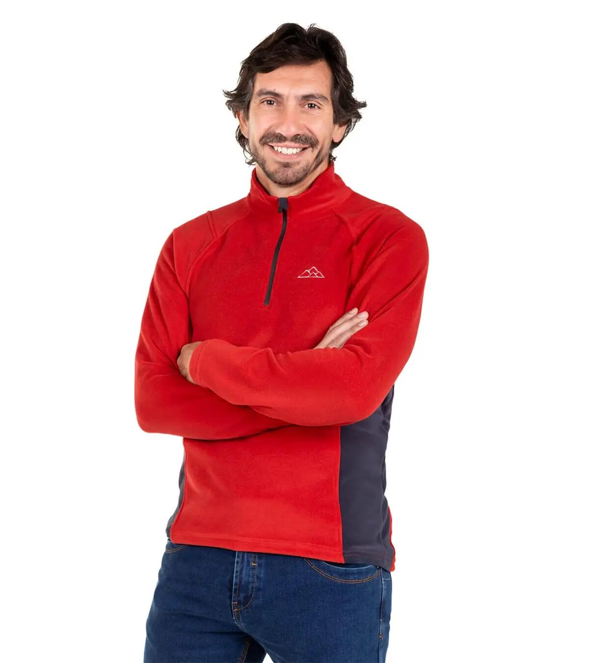 Casaco Polar Dune Alpinismo E Trekking Homem Térmico e Transpirável Vermelho 3/6