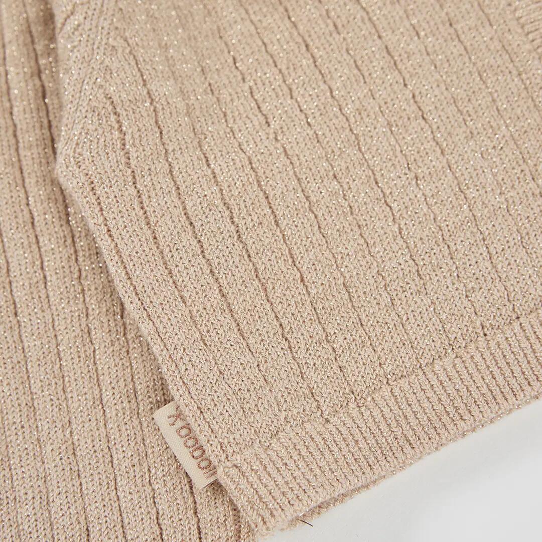 Chaqueta punto niña beige con cuello pelo 4/4