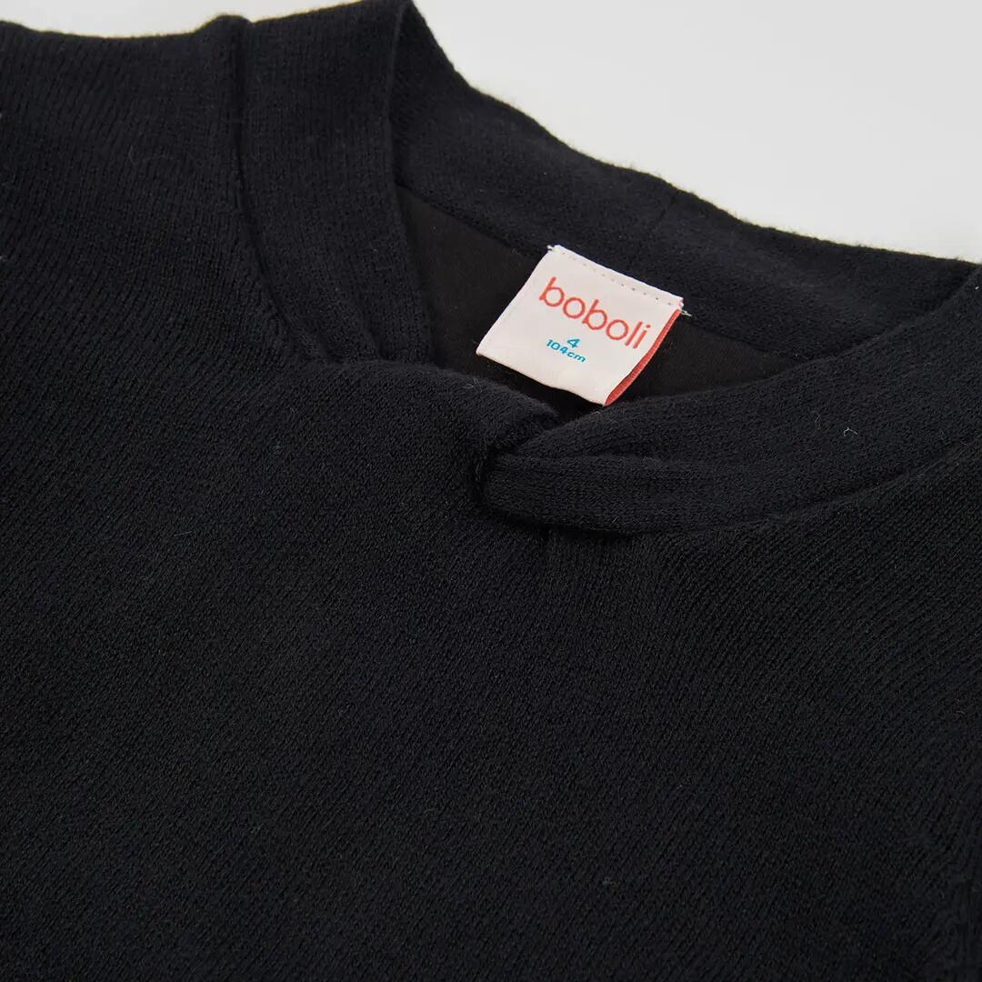 Vestido combinado negro con falda plisada dorada 3/4