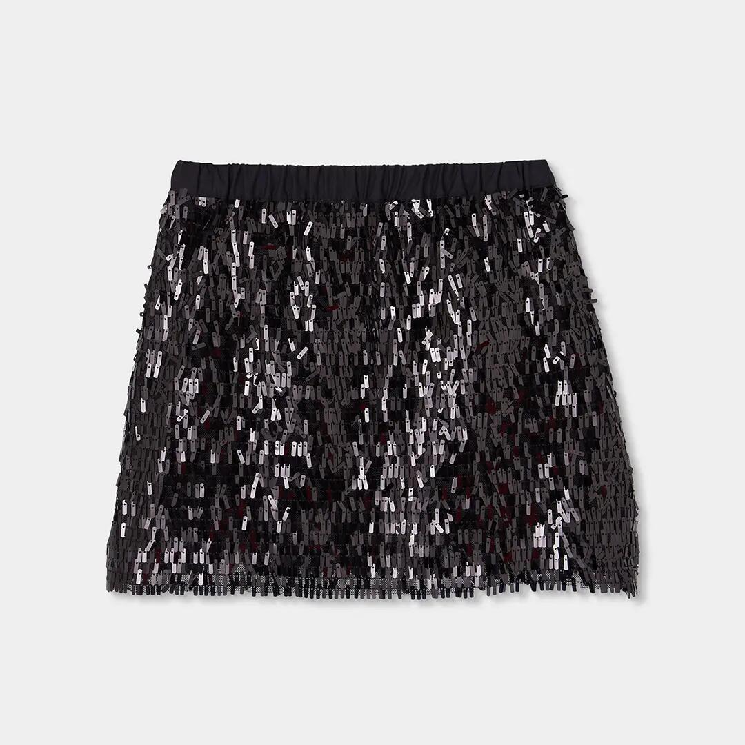 Falda tul lentejuelas negra 2/4