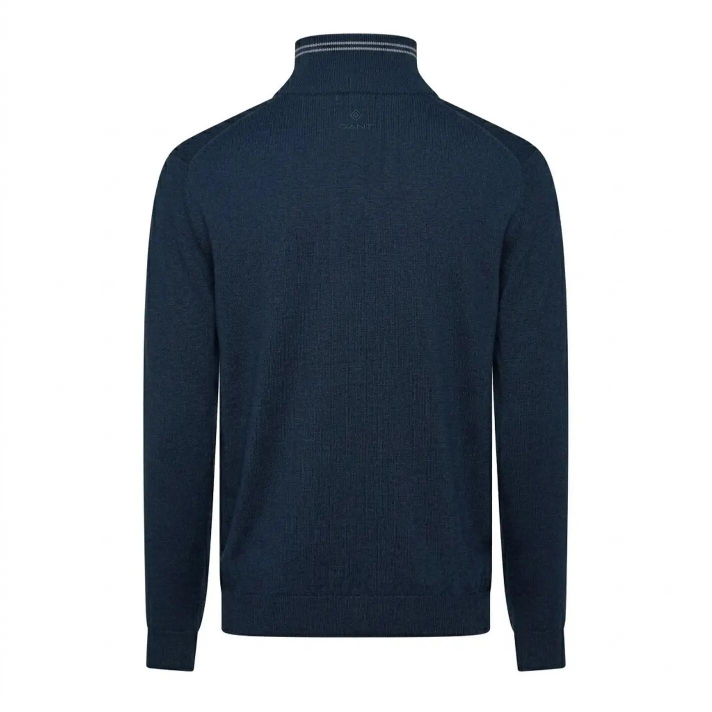 Mens Textured Cotton Fleece Jacket (Marine) 2/3