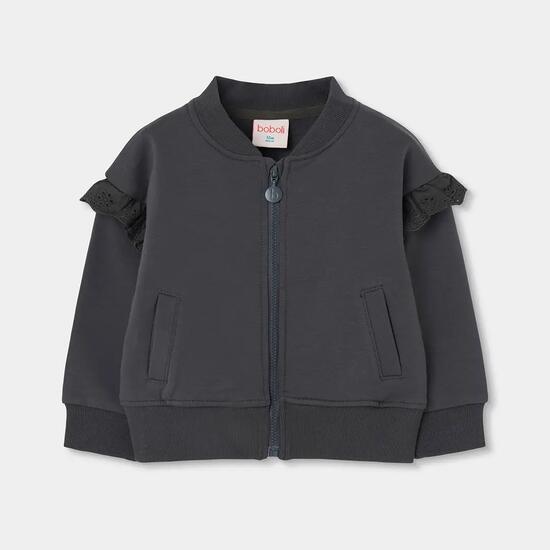 Gilet fille molleton avec volants
