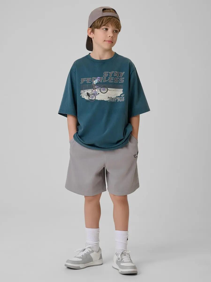 T-shirt loose z nadrukiem chłopięcy 4F 4FJRSS26TTSHM4279 4/6