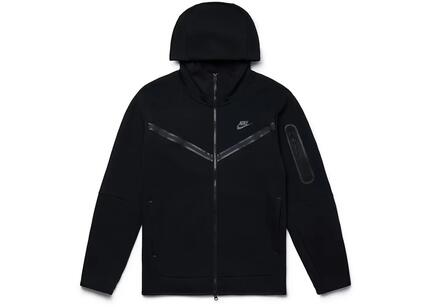 Men - Walking - Hoodie - Tech Fleece, Full-Zip - Black