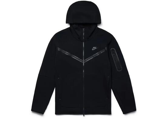 Men - Walking - Hoodie - Tech Fleece, Full-Zip - Black