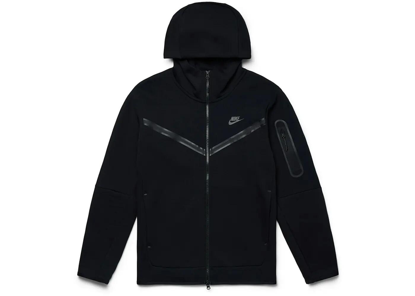Hoodie - sport walking - uomo - tech fleece, zip integrale - nero 2/3