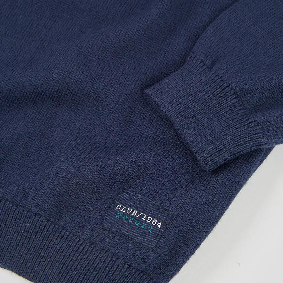 Jersey niño azul marino con cuello polo 4/4