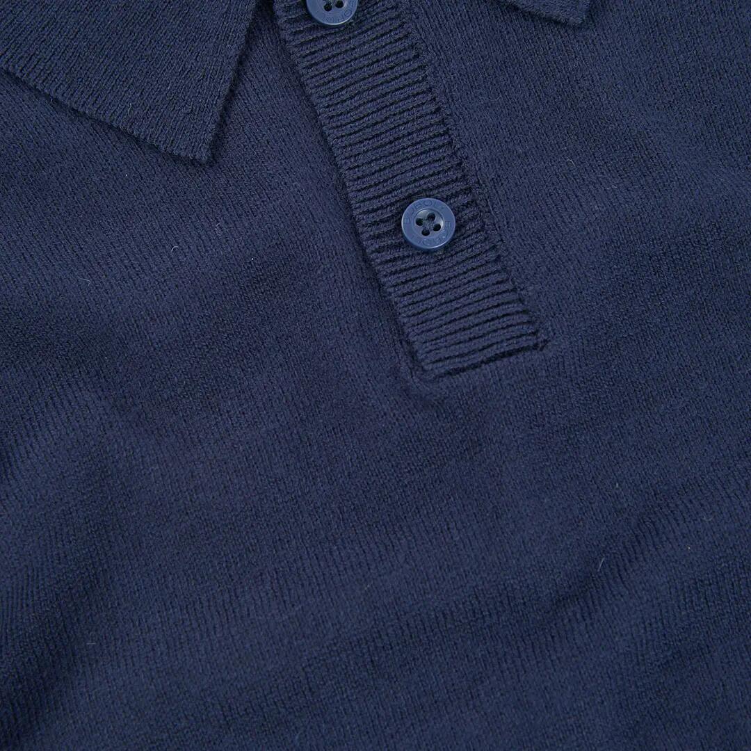 Jersey niño azul marino con cuello polo 3/4