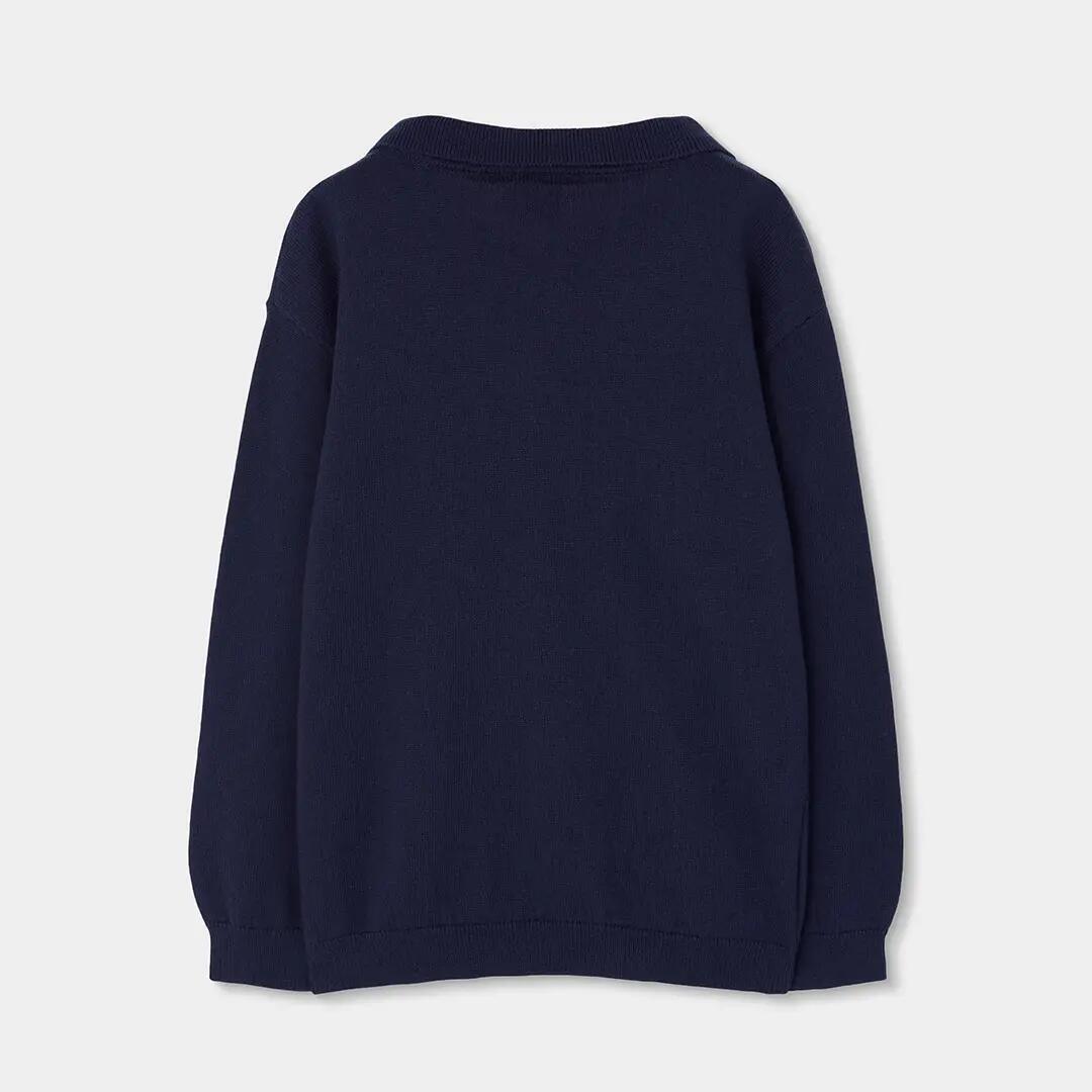 Jersey niño azul marino con cuello polo 2/4