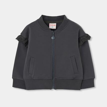 Gilet fille molleton avec volants