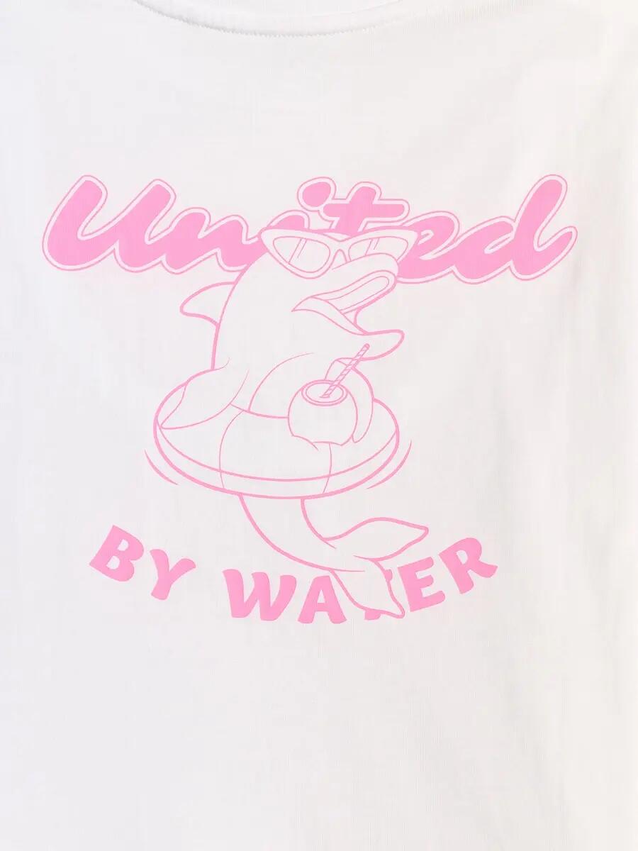 T-shirt loose z nadrukiem dziewczęcy 4F 4FJRSS26TTSHF3910 6/7