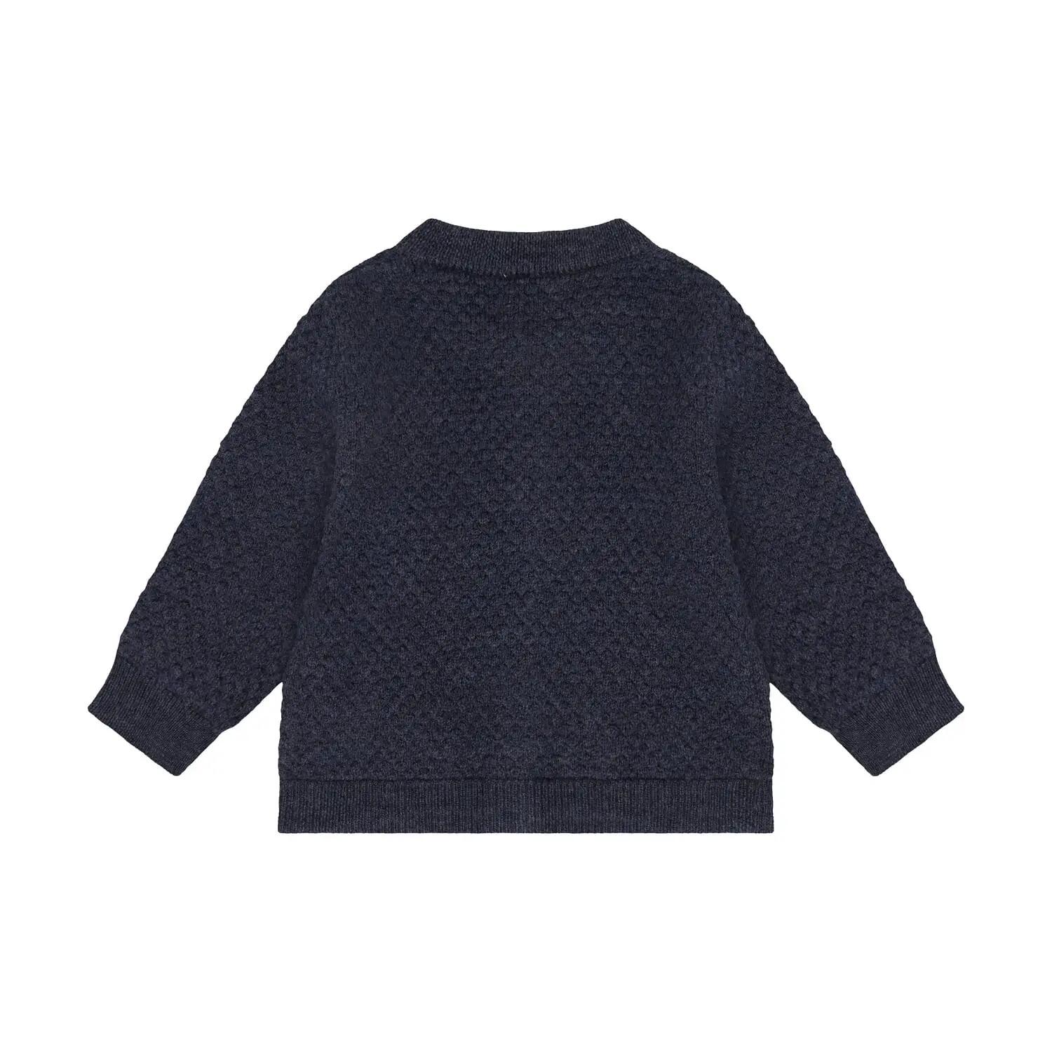 Woll Strickjacke Ombre Blue Melange 2/4