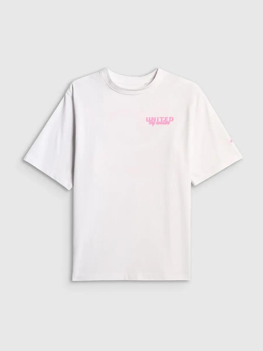 T-shirt loose z nadrukiem dziewczęcy 4F 4FJRSS26TTSHF3910 5/7