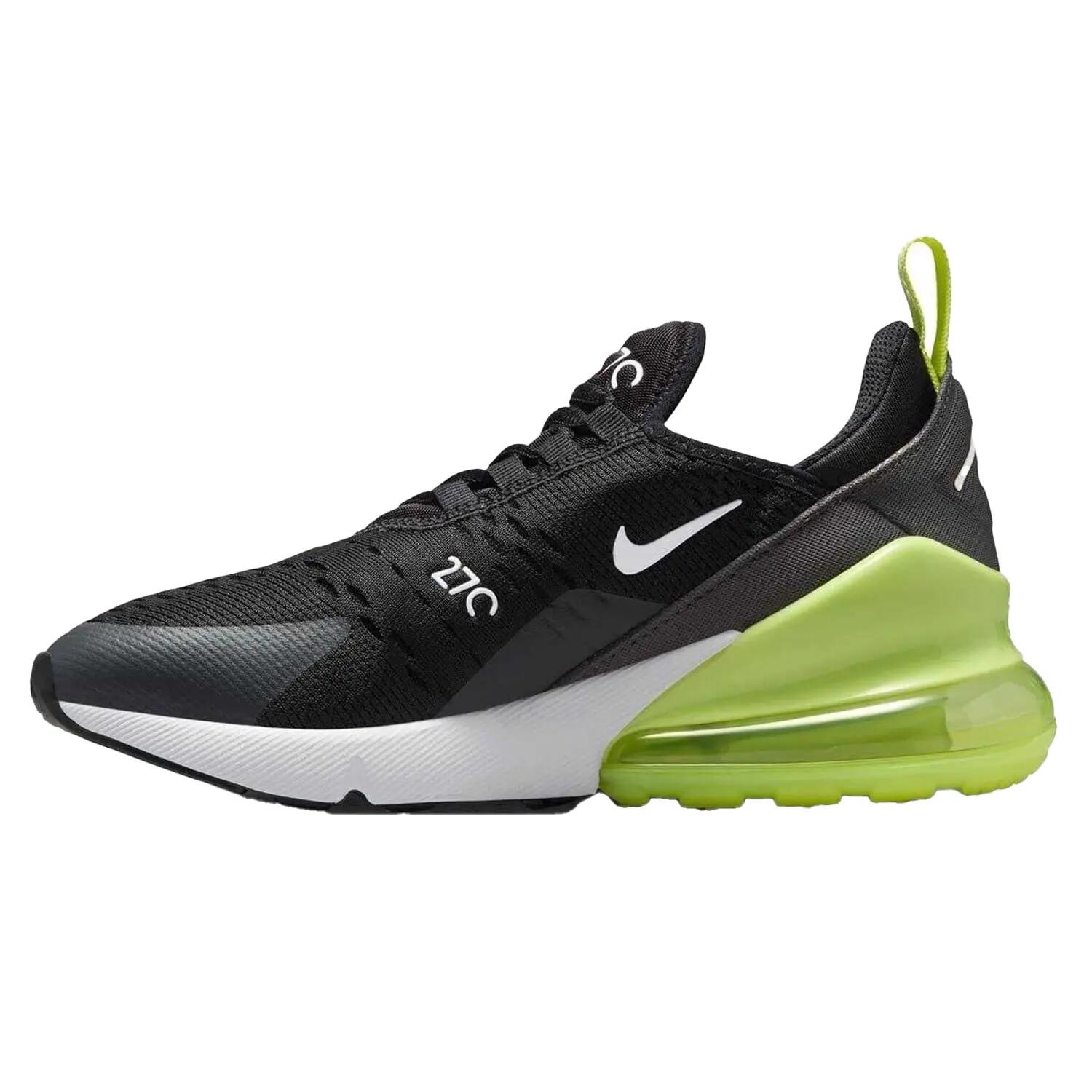 Baskets Motif/style Swoosh AIR MAX REACT Enfant (Noir / Citron) 3/4