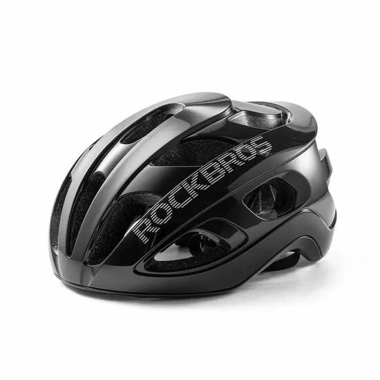 Kask rowerowy dla dorosłych (58-62 cm) czarny lśniący, połysk ionic+ ROCKBROS