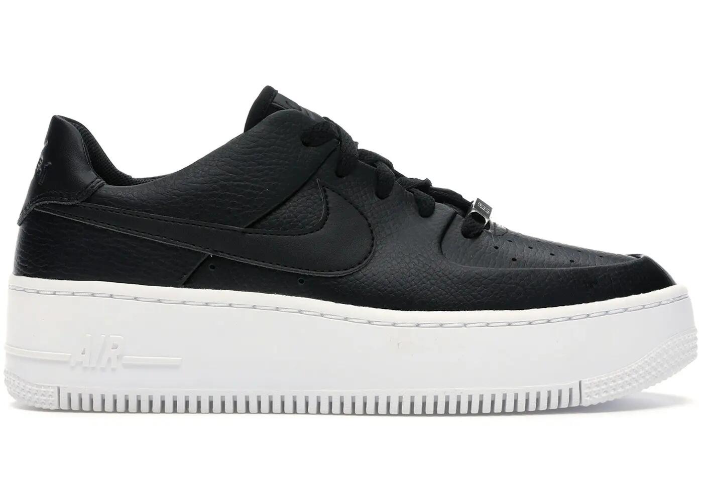 Chaussures - Marche - Femme - Plateau - Air Force 1 - Noir/Blanc 2/3