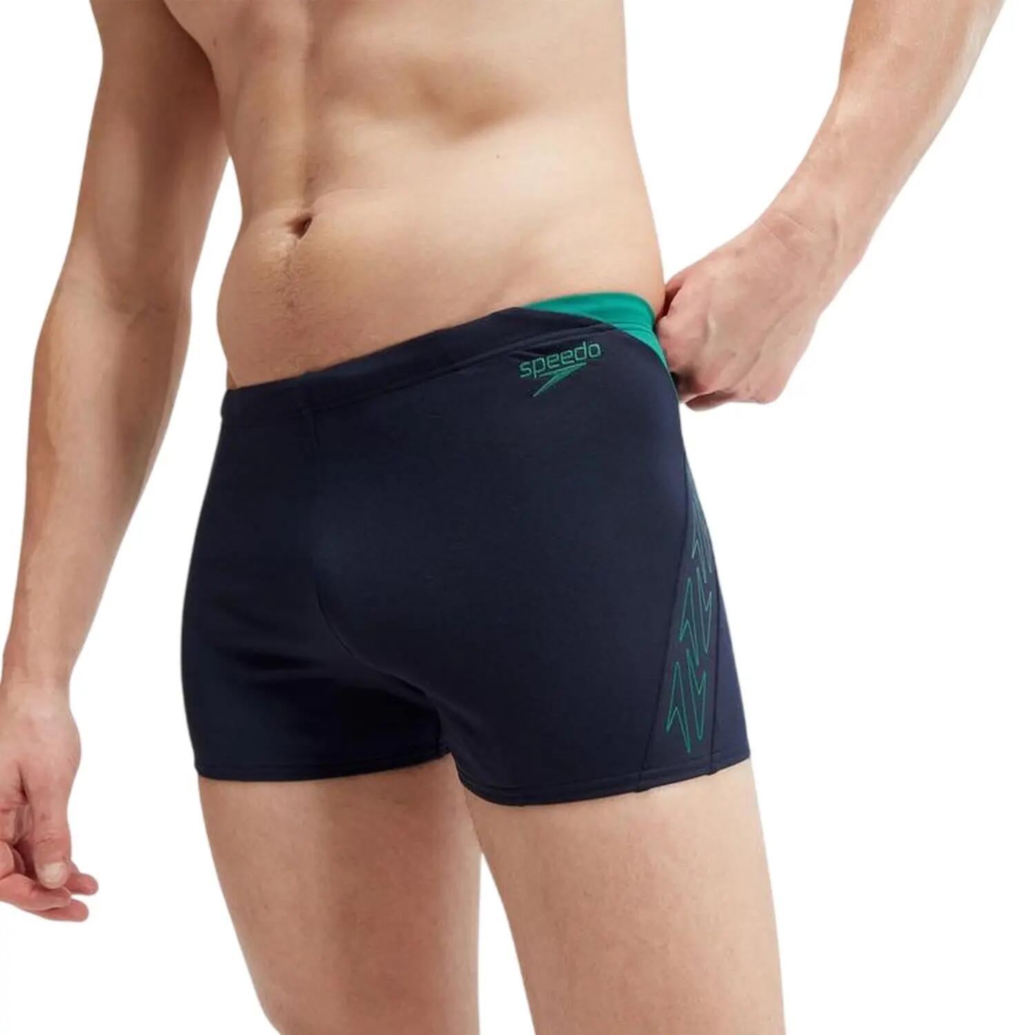 Mens Hyper Boom Swimming Trunks (Navy/Green) 4/4