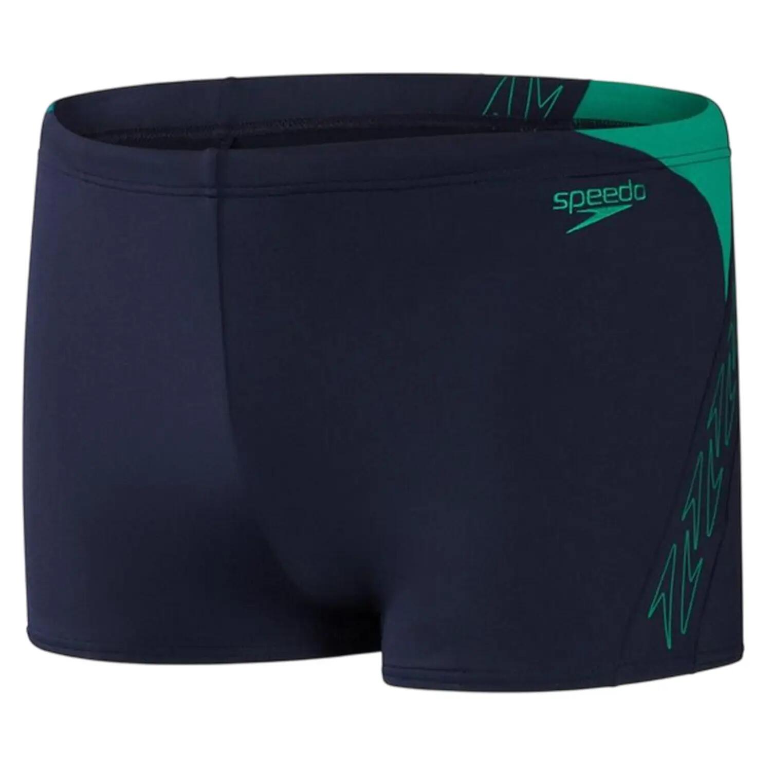 Mens Hyper Boom Swimming Trunks (Navy/Green) 2/4