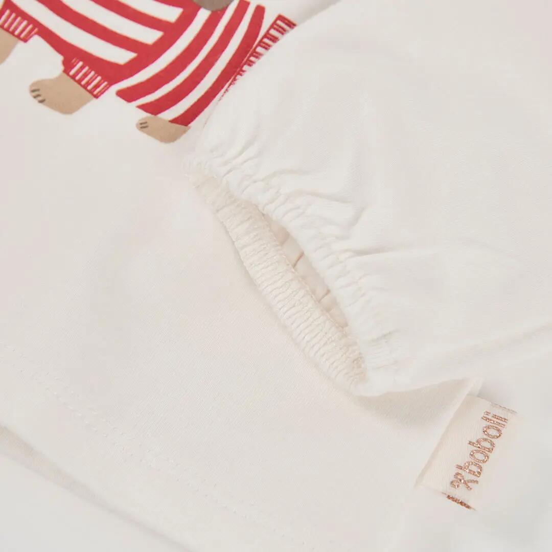 Camiseta punto niña blanca estampado perrito París 4/4
