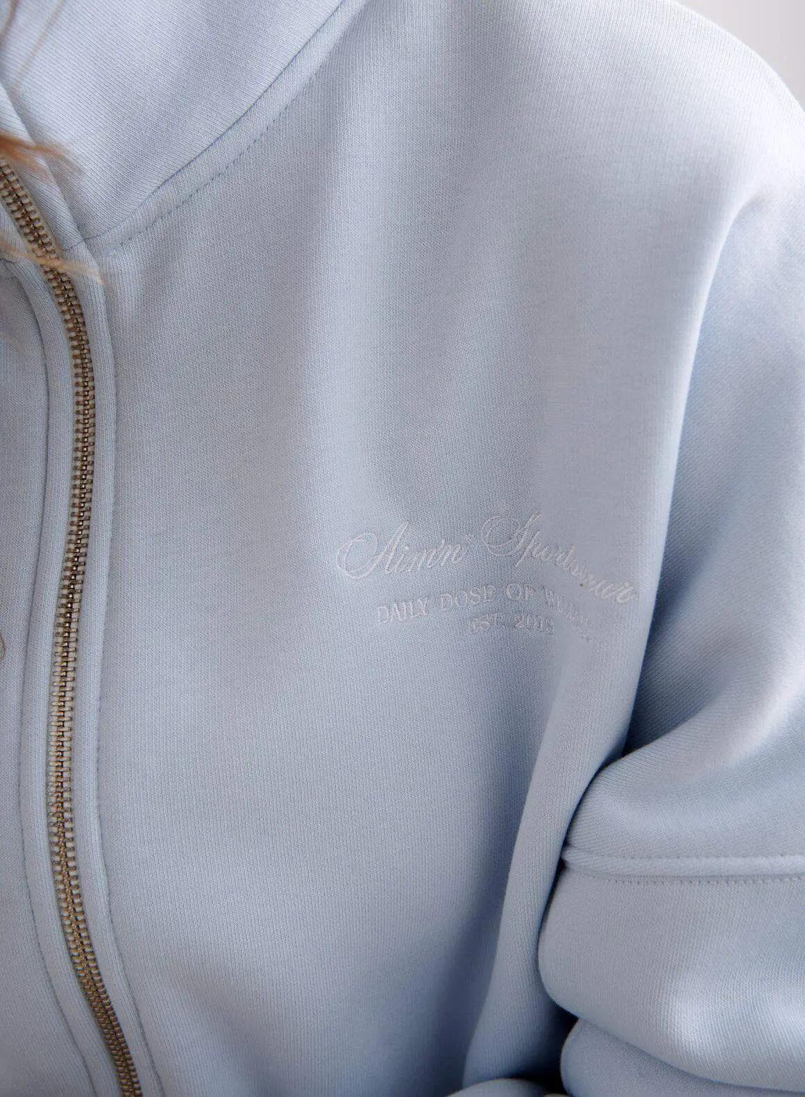 Dames sweatjack katoenmix ritssluiting hoge kraag Script aura 3/6