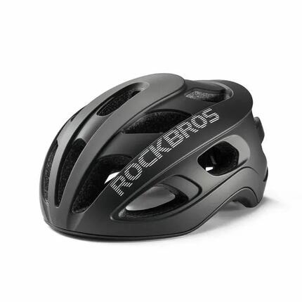 Kask rowerowy dla dorosłych (58-62 cm) czarny lśniący, połysk ionic+ ROCKBROS