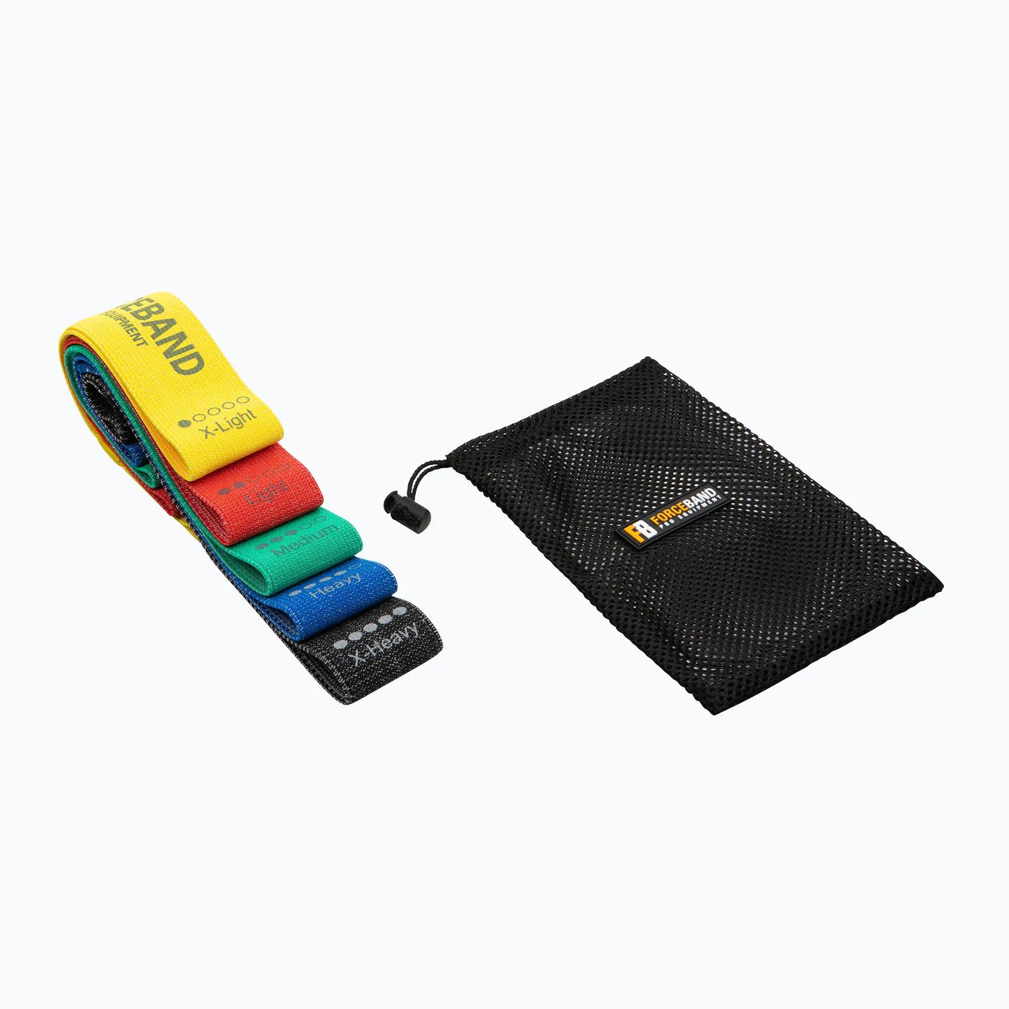 Zestaw taśm materiałowych do ćwiczeń FORCEBAND Mini Band 5 szt. + E-BOOK 2/7