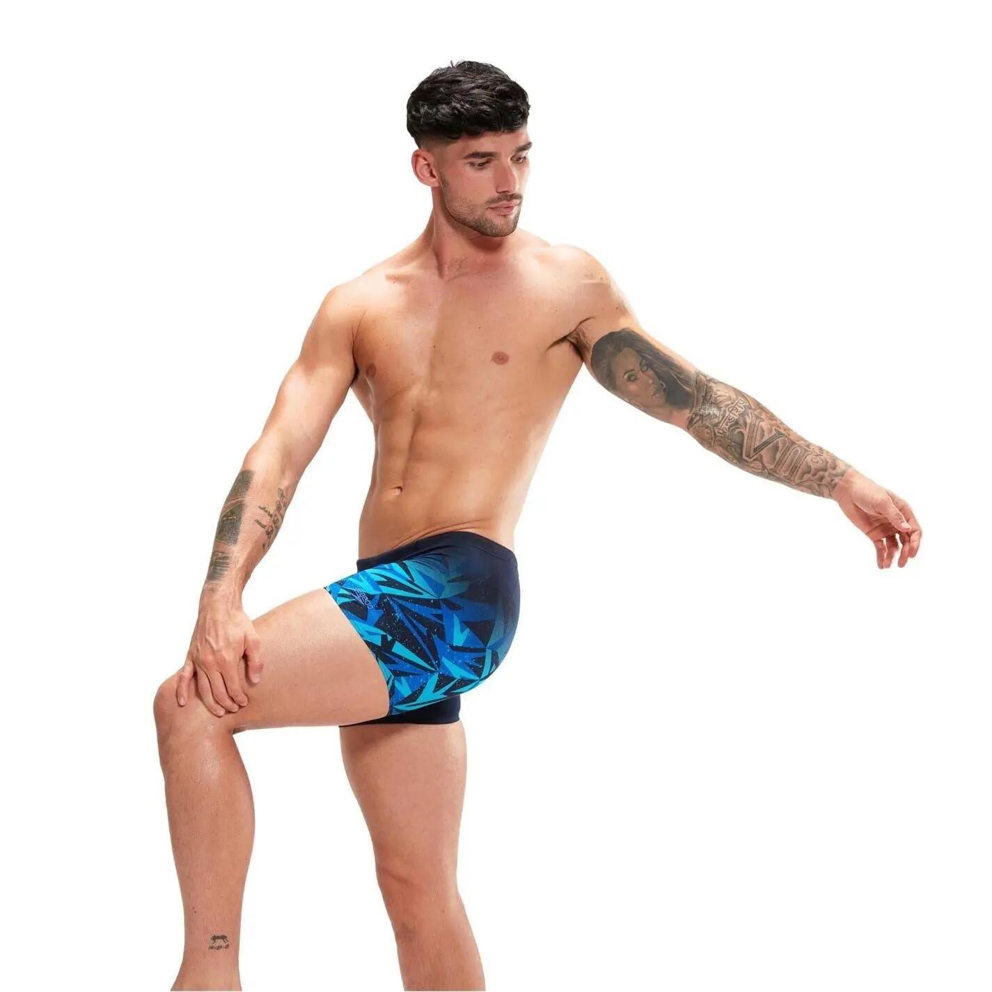 Mens Hyper Boom Swim Shorts (Black/Blue) 4/4