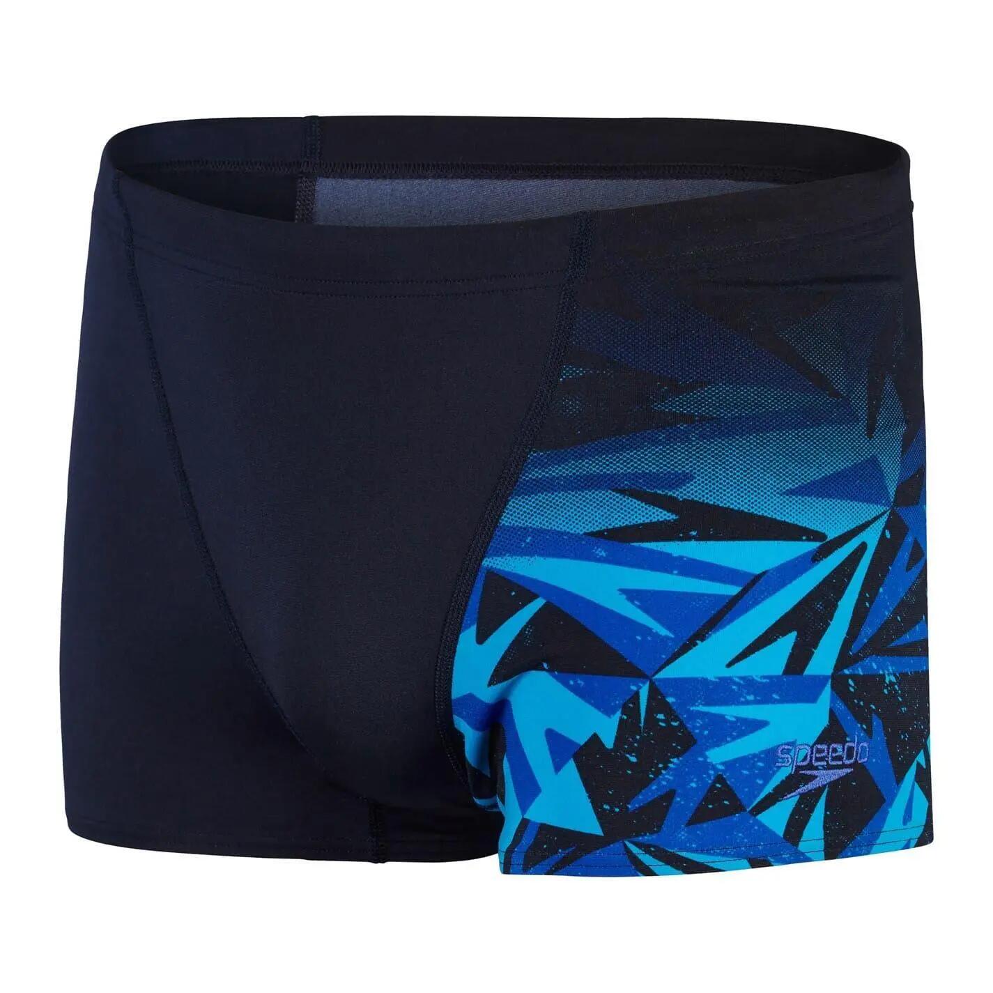 Mens Hyper Boom Swim Shorts (Black/Blue) 2/4