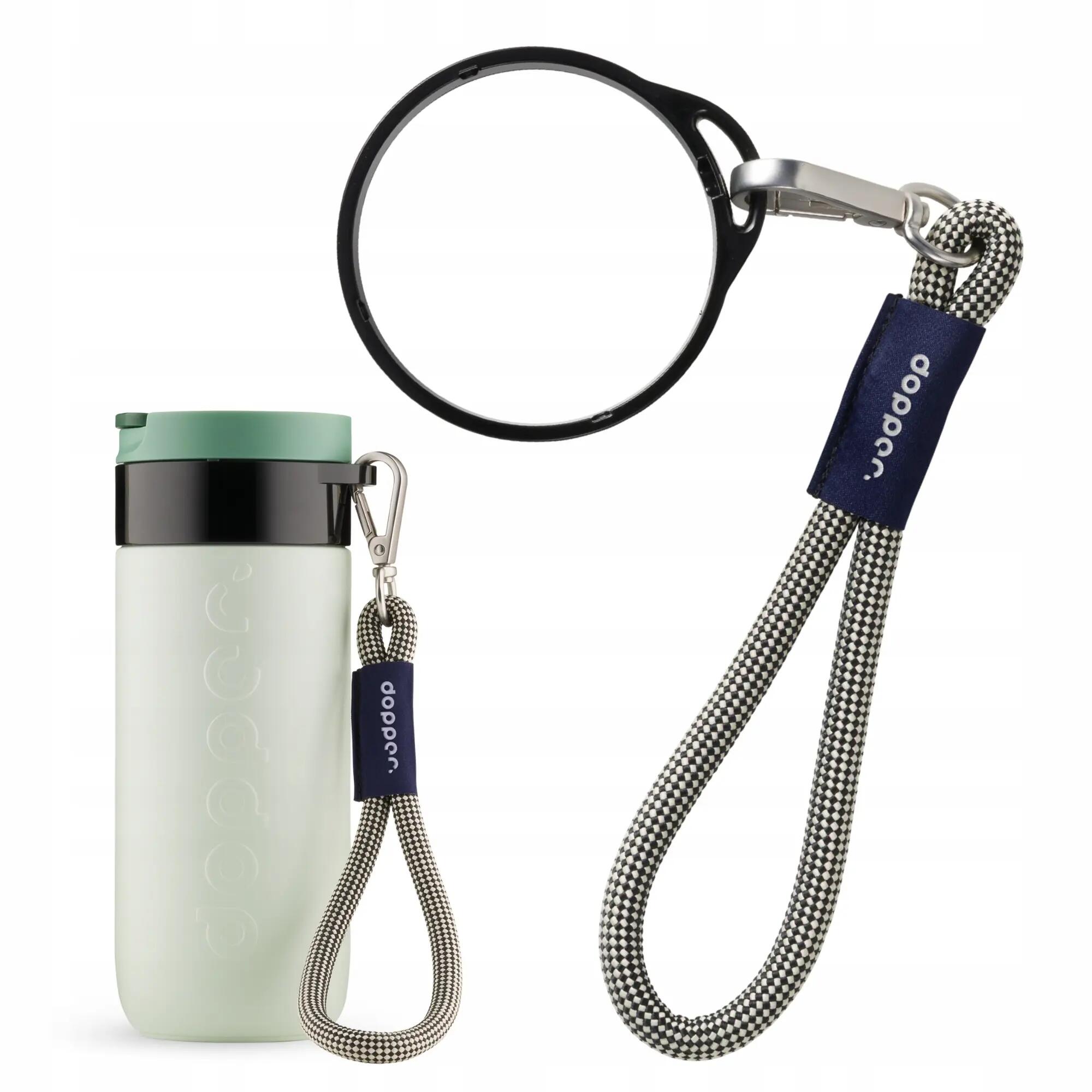 Opaska uchwyt do kubka termicznego Dopper Travel Mug czarny na nadgarstek