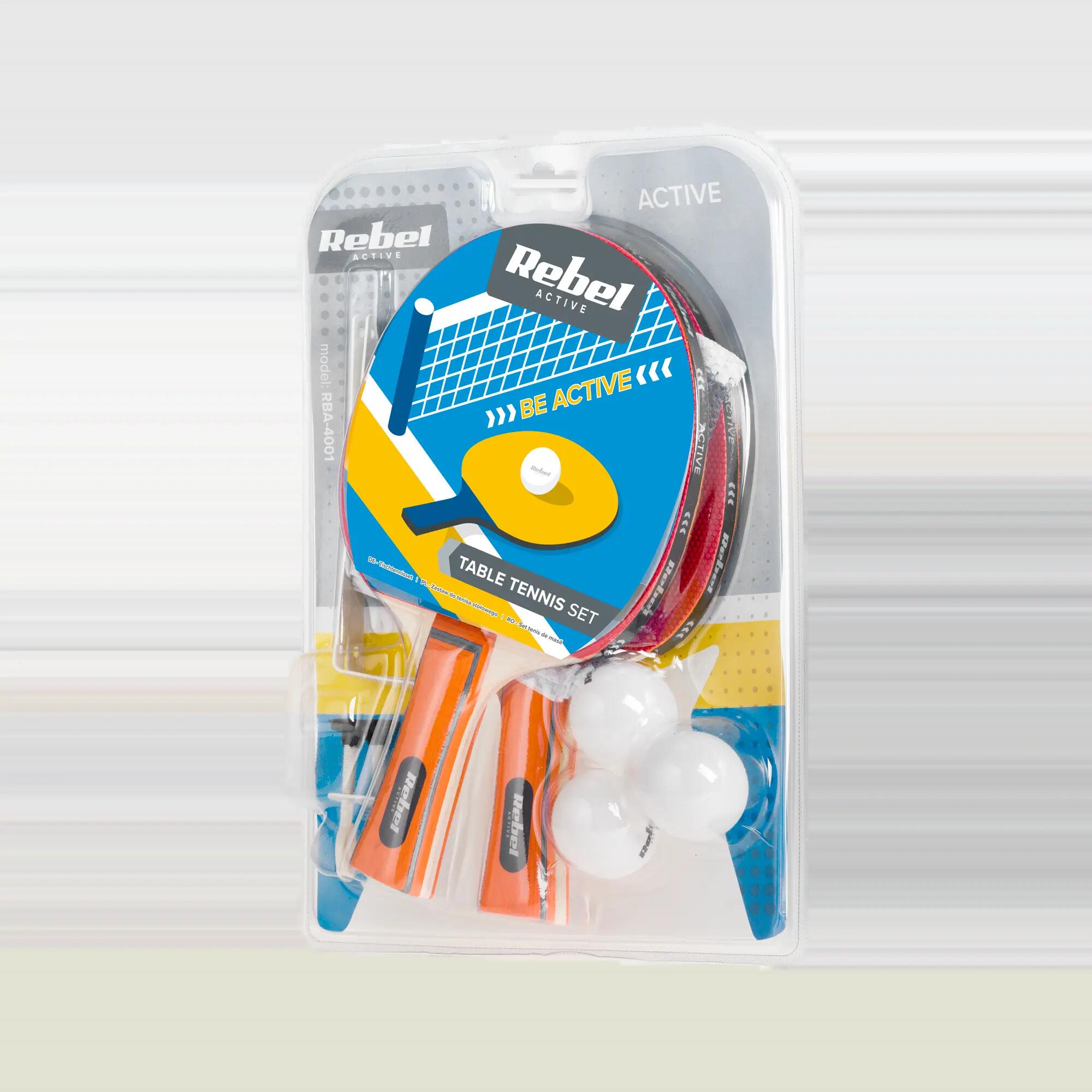 Zestaw rakietek do tenisa stołowego ping ponga z siatką REBEL ACTIVE 7/7