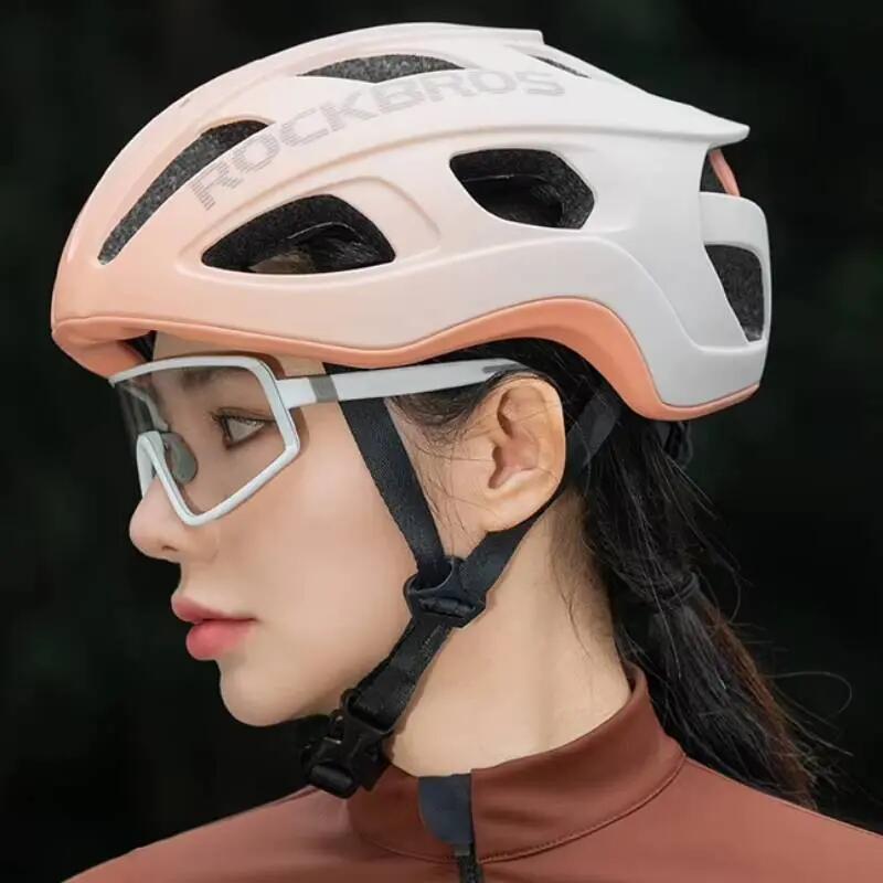 Kask rowerowy dla dorosłych (58-62 cm) brzoskwiniowy, peach mat ionic+ ROCKBROS 2/6