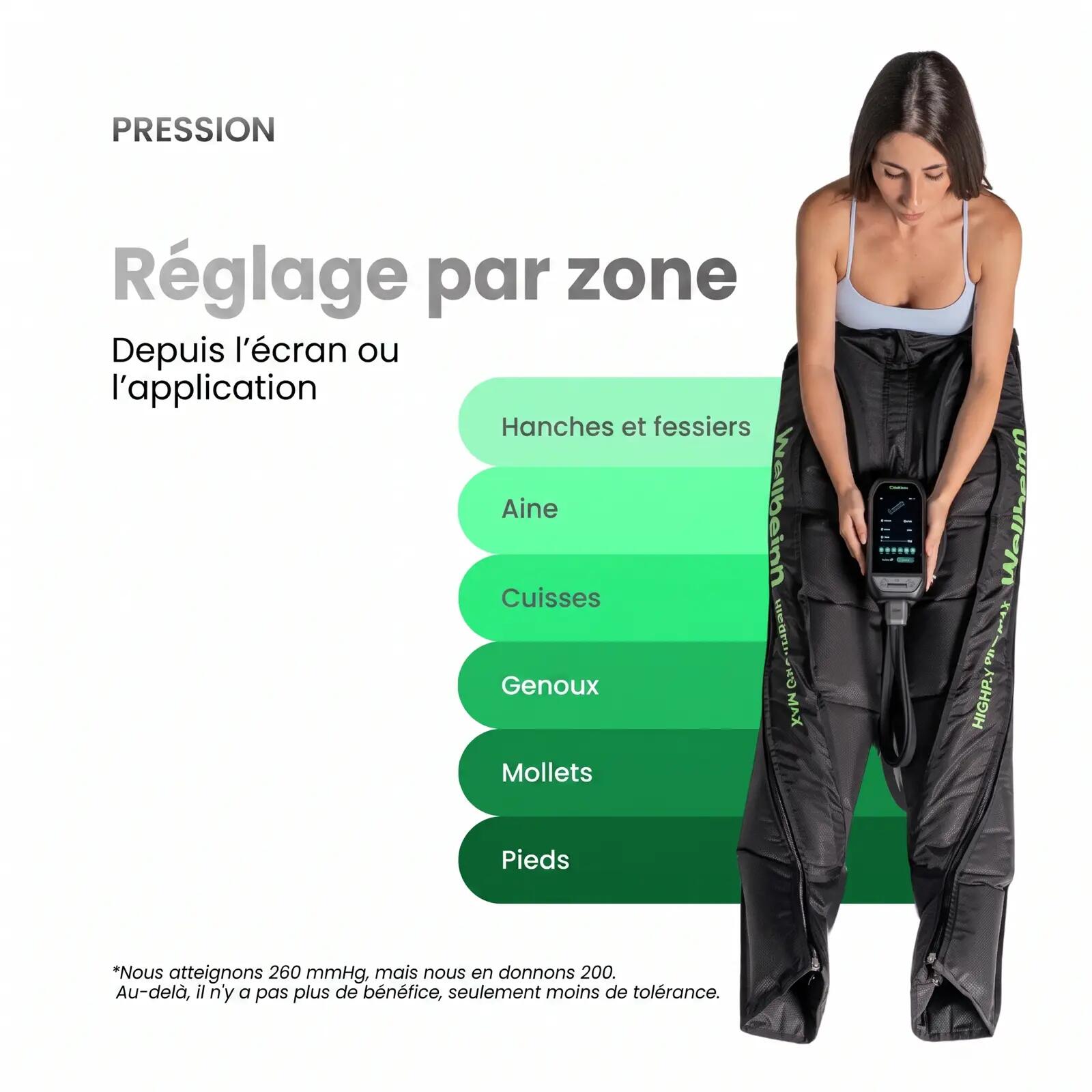 Calças Pressoterapia 6 Câmaras 200 mmHg Anca e Lombar Highfly Pro Max 3/10