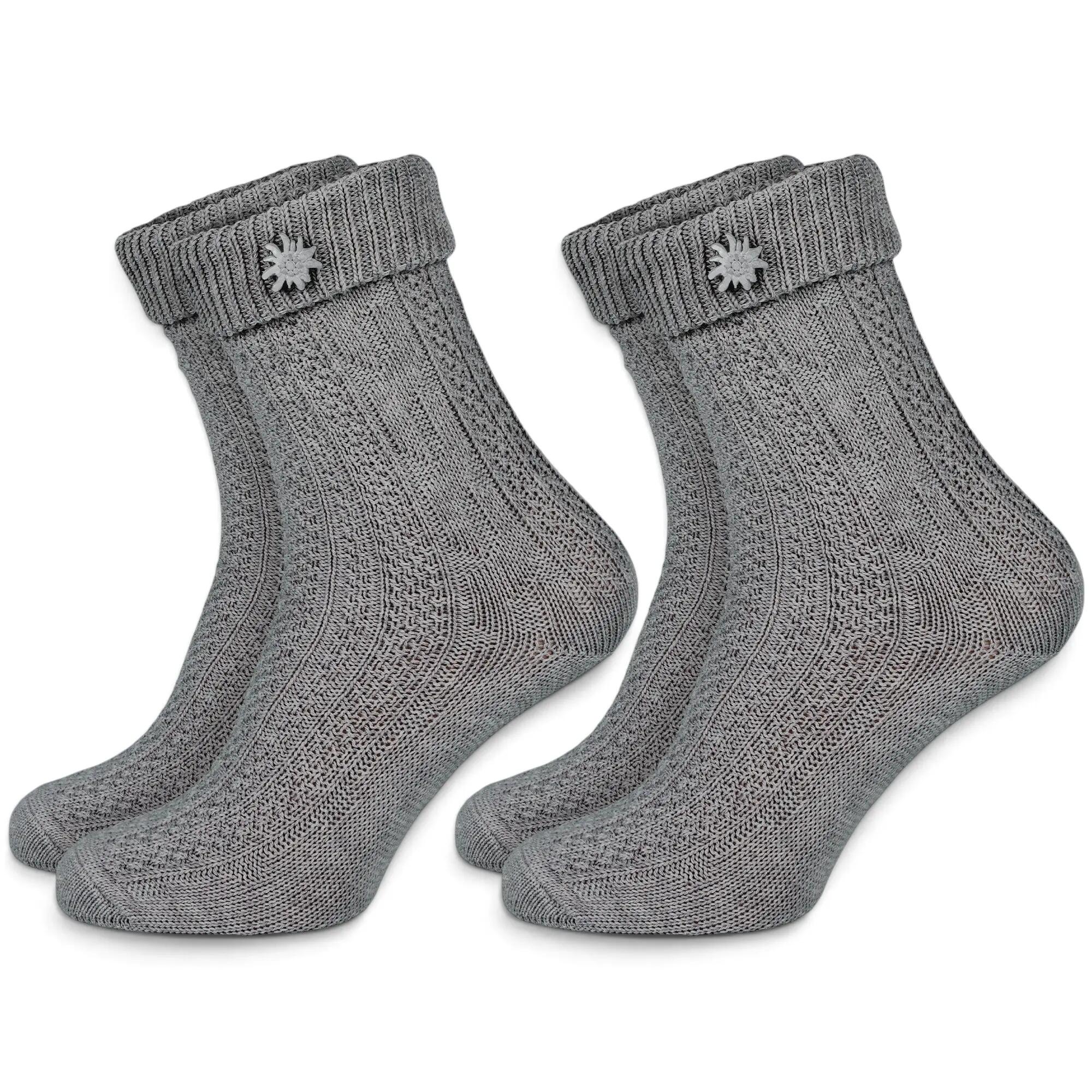 Trachtensocken 2 Paar – Schoppersocken Damen & Herren Oktoberfest Grau-35/38 4/8