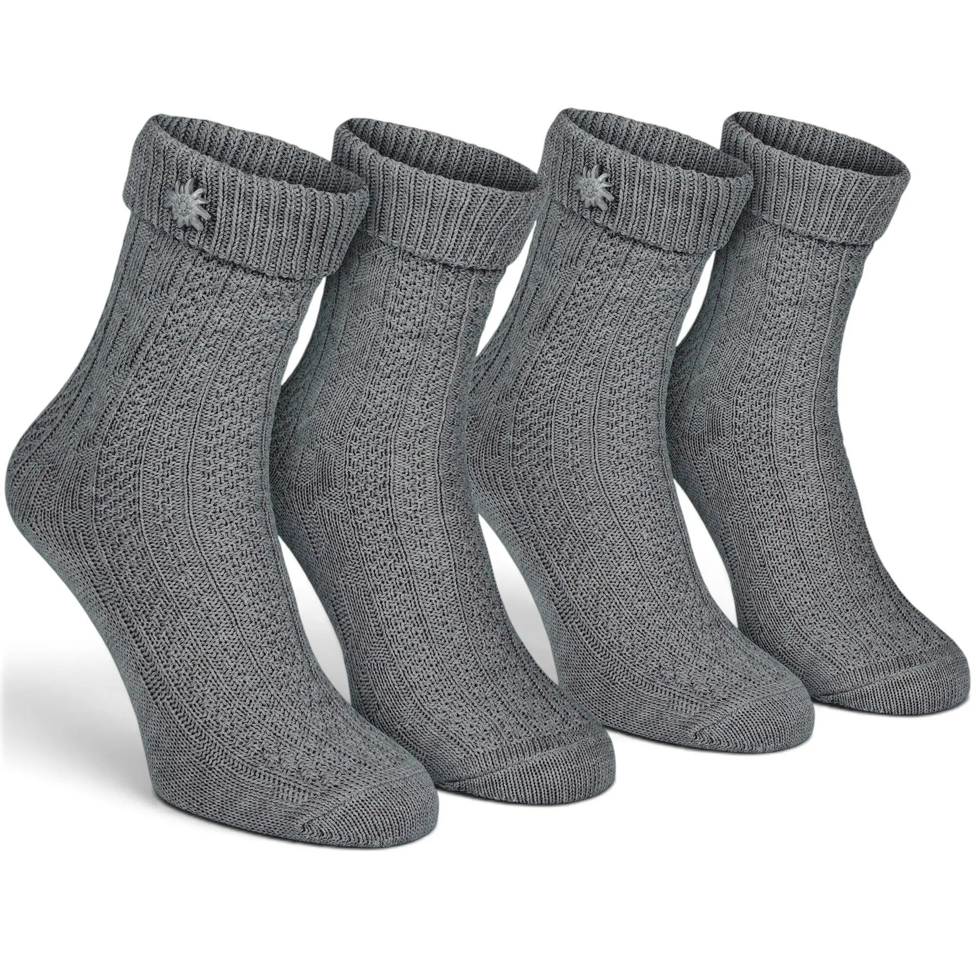 Trachtensocken 2 Paar – Schoppersocken Damen & Herren Oktoberfest Grau-35/38 2/8