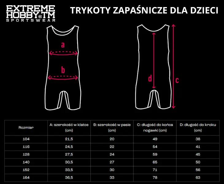 Trykot zapaśniczy dziecięcy EXTREME HOBBY WRESTLING 7/8