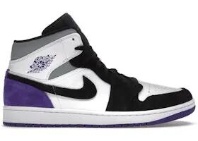 scarpe - sport walking - uomo - mid-top, pelle - Jordan 1 Mid SE - viola/nero 3/4