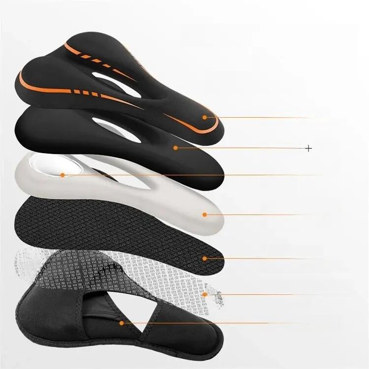 Selle vélo épaisse respirante amortissante avec housse pluie 6/7
