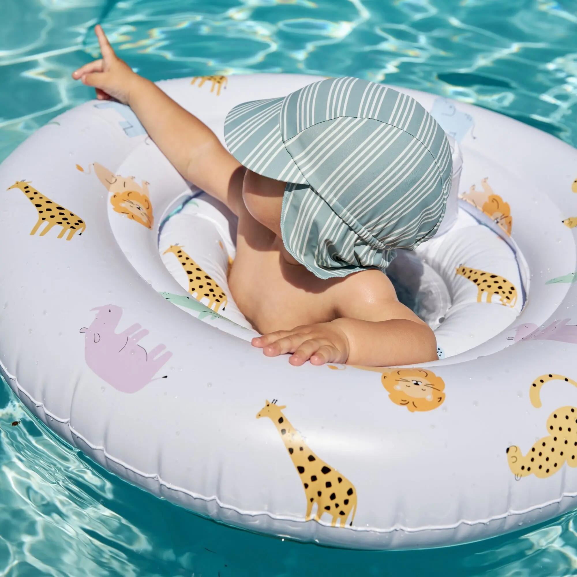 Swim Essentials Cappellino da sole - Verde/Bianco - Resort Stripe - 2/4 anni 4/4