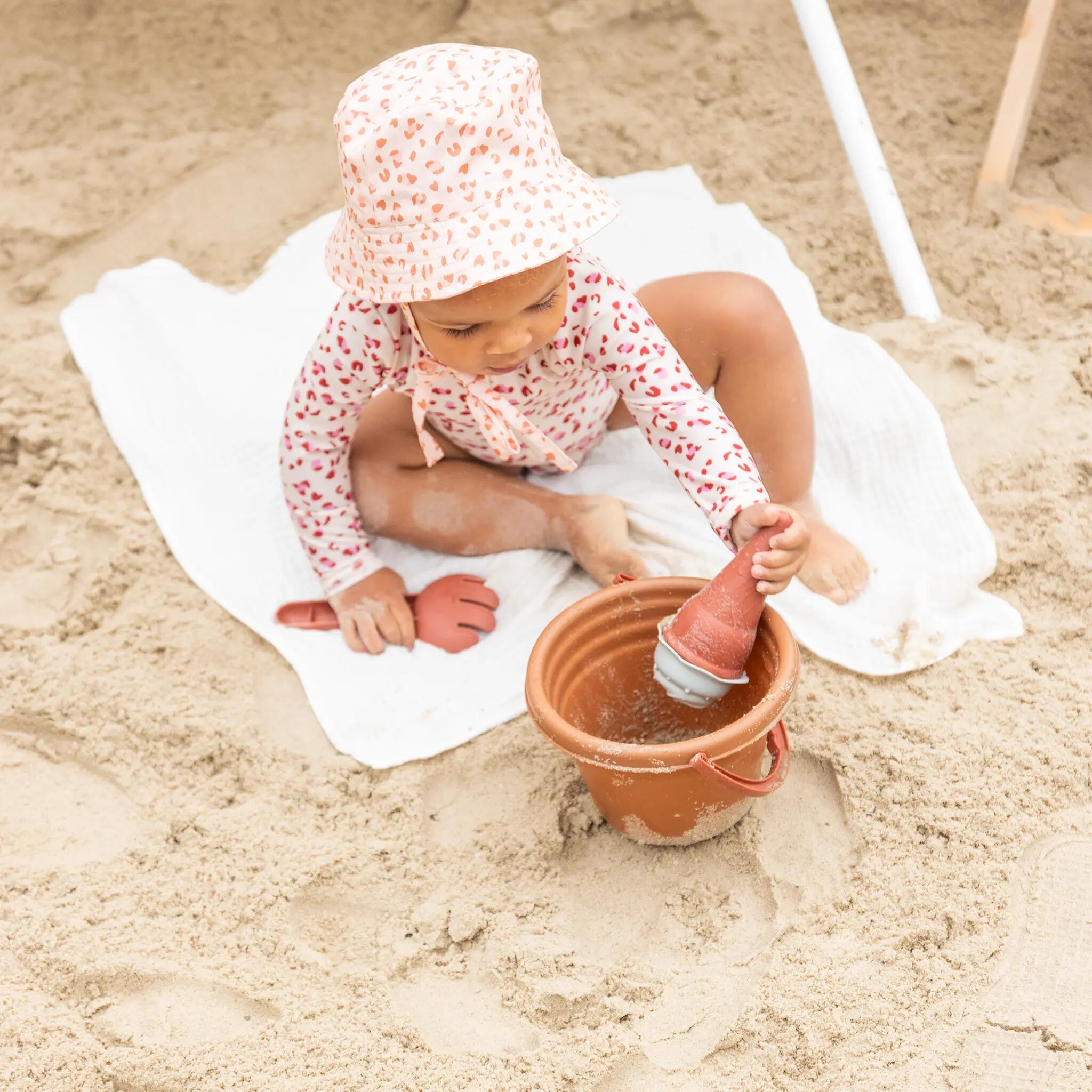 Swim Essentials Cappello da sole - Old Pink - Leopard - 4/8 anni 4/4