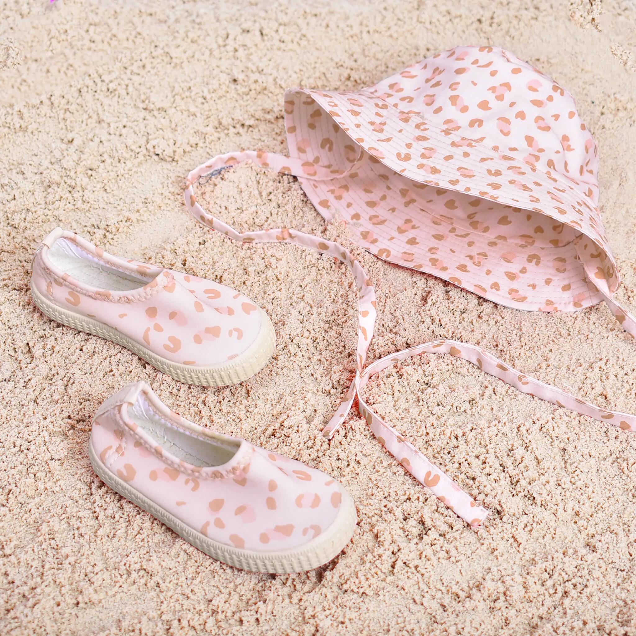 Swim Essentials Cappello da sole - Old Pink - Leopard - 4/8 anni 3/4
