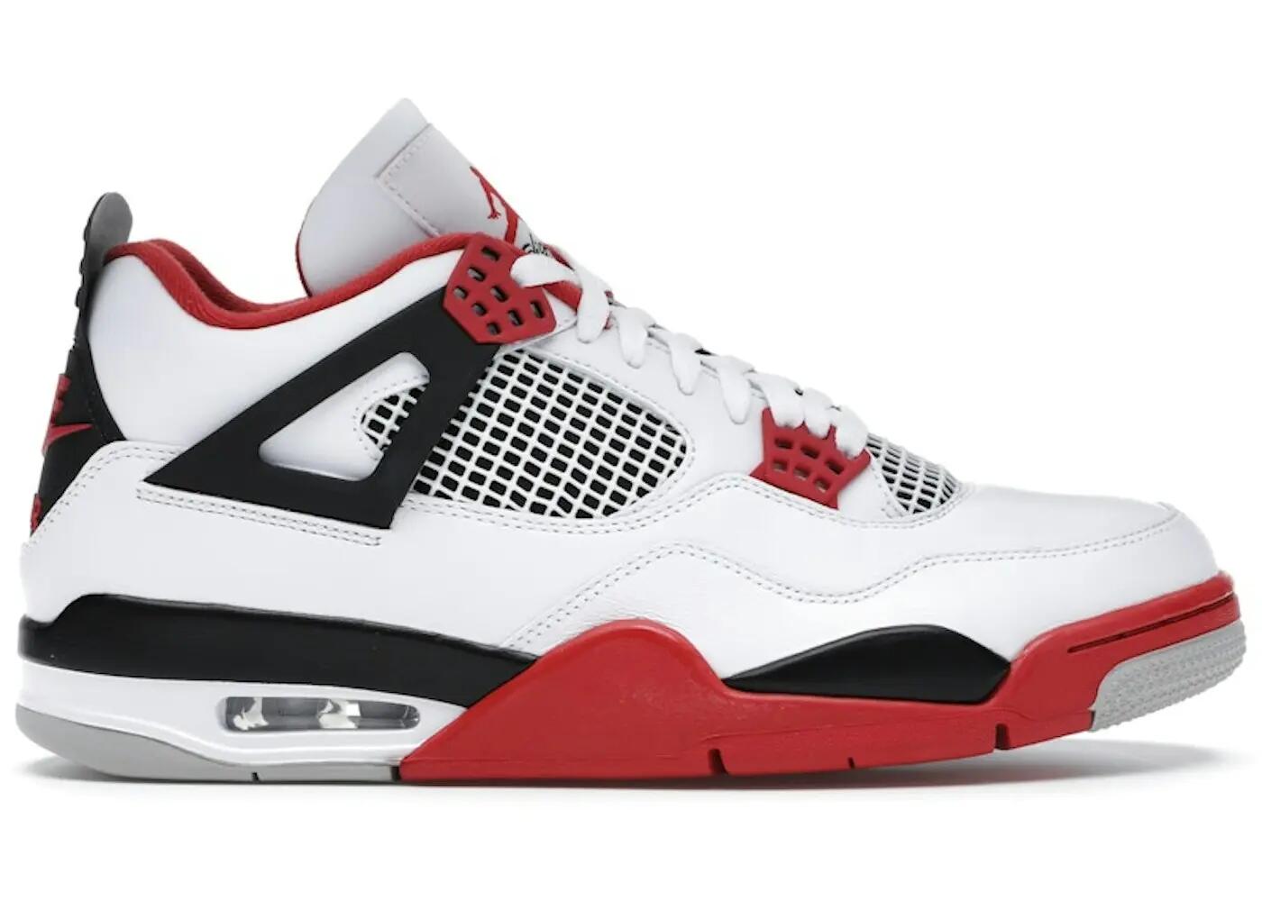 Scarpe - basket - jordan 4 fire red - bianco/nero/rosso 2/4