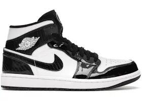 Scarpe - lucido effetto carbonio - aj1 mid - nero/bianco 3/4