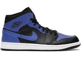 Chaussures - basket - air jordan 1 mid - noir/hyper royal 2/4