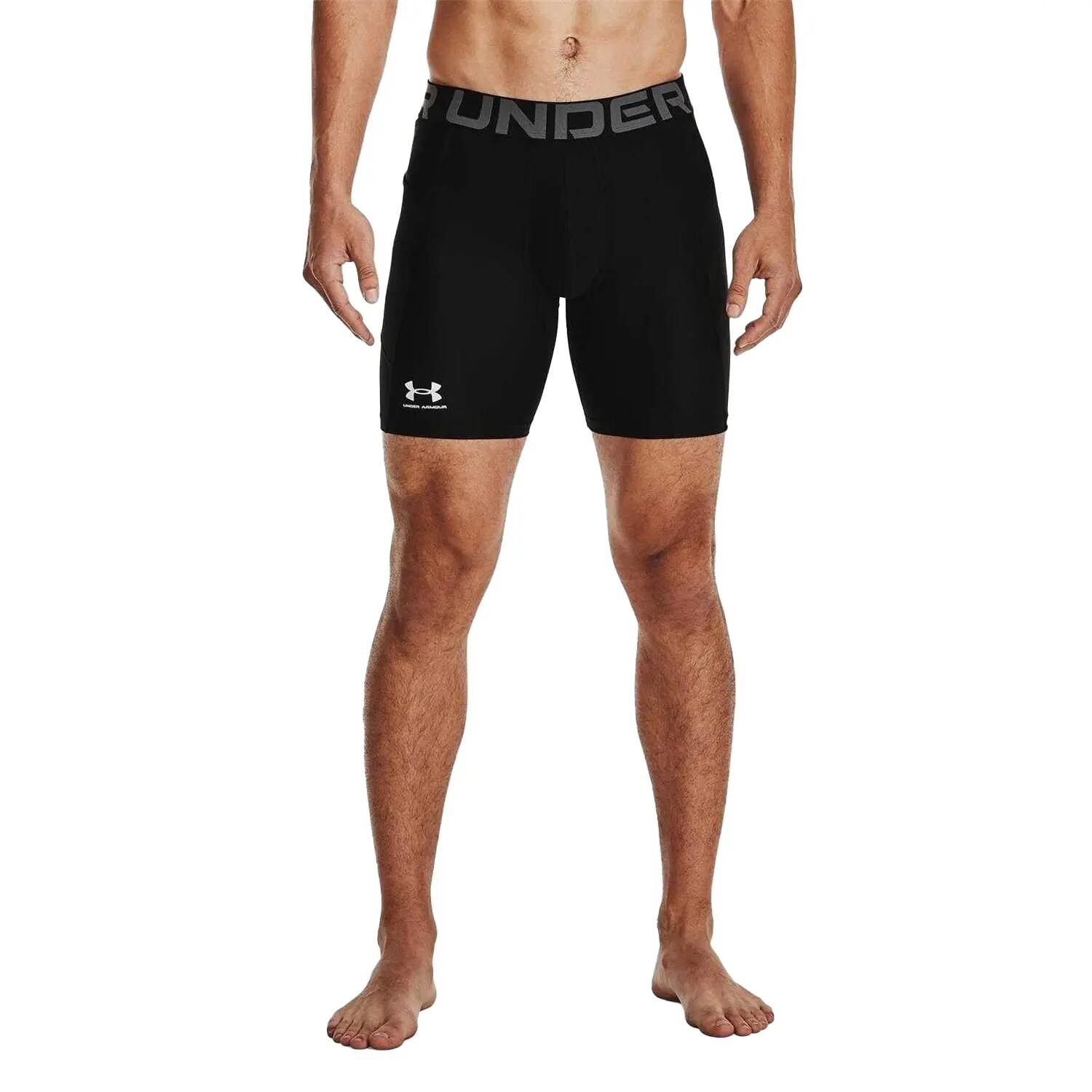 Pantaloncini A Compressione Aderente Uomo Under Armour HeatGear Nero 3/6