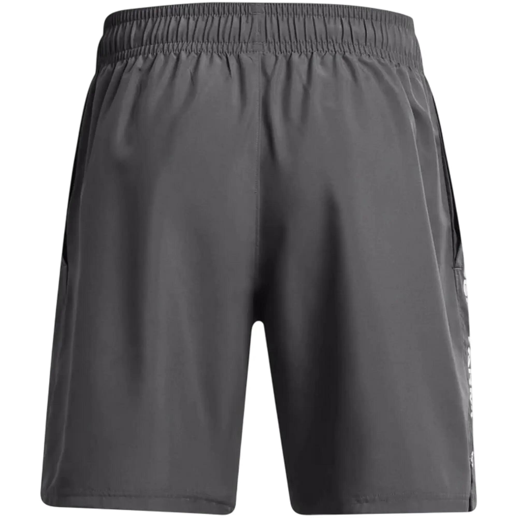 Pantaloncini Tecnologia Tessuto Uomo Under Armour Wordmarks Grigio Nero 3/5